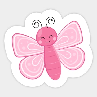 Pink Cute Butterfly Sticker